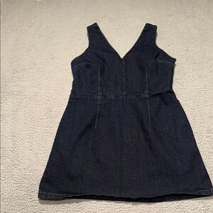 Topshop Moto dark denim sleeveless mini dress.  Dark Denim Dress size 12.